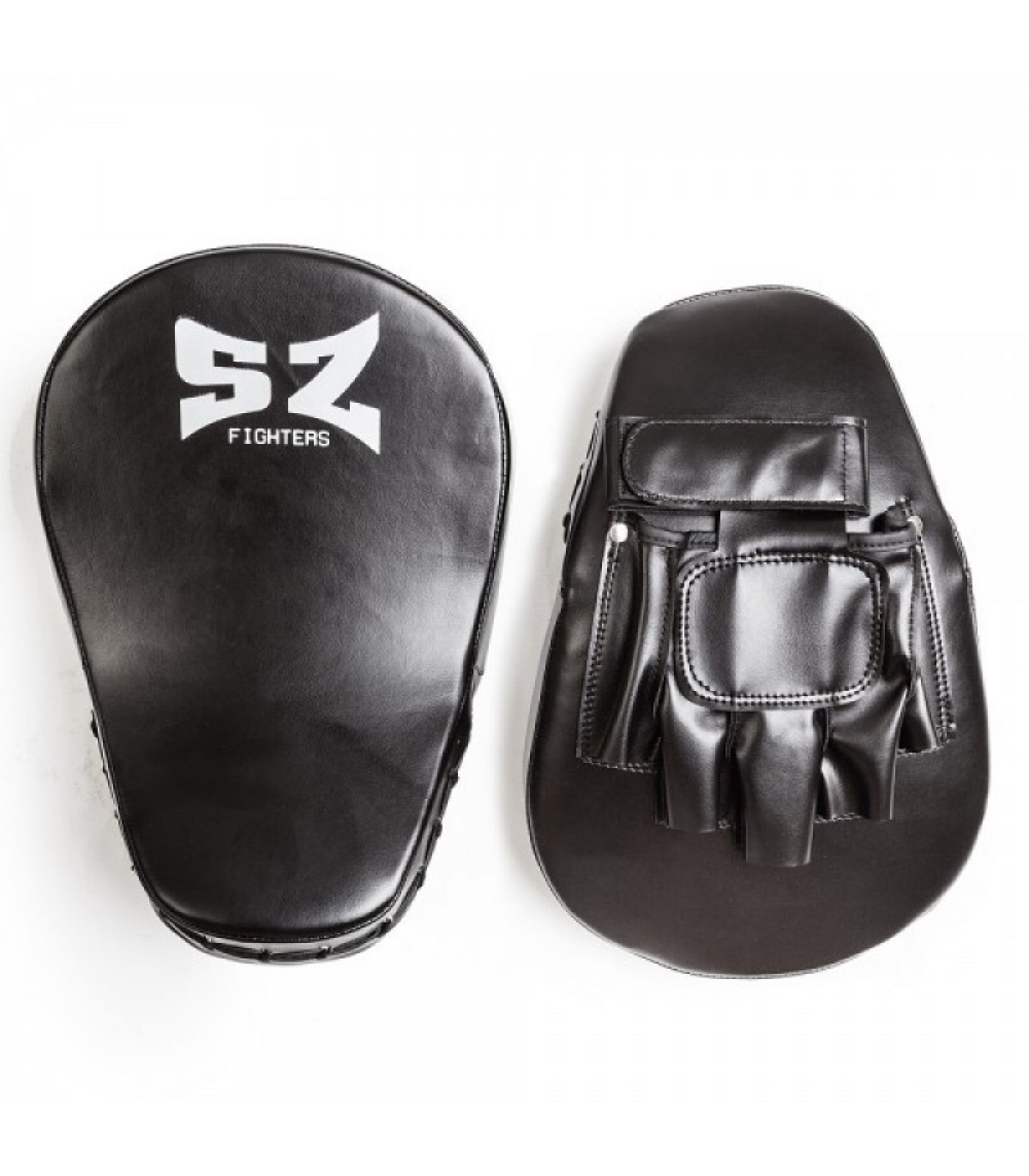 SZ Fighters - Извити боксови лапи (Изкуствена кожа) - Черни SZ Fighters - Извити боксови лапи (Изкуствена кожа) - Черни